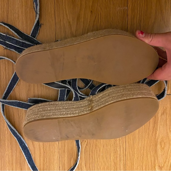 Miu Miu Denim Espidrille Wrap Platform Sandals 41EU - Picture 5 of 5